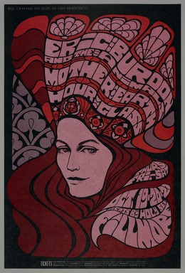 Bonnie MacLean (American, 1939-2020). <em>[Untitled] (Eric Burdon and the Animals...)</em>, 1967. Offset lithograph on paper, sheet: 21 x 14 in. (53.3 x 35.6 cm). Brooklyn Museum, Designated Purchase Fund, 73.39.90. © artist or artist's estate (Photo: Brooklyn Museum, 73.39.90_PS11.jpg)