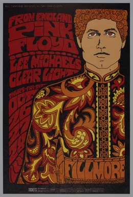 Bonnie MacLean (American, 1939–2020). <em>[Untitled] (Pink Floyd/Lee Michaels/Clear Light)</em>, 1967. Offset lithograph on paper, sheet: 21 x 14 in. (53.3 x 35.6 cm). Brooklyn Museum, Designated Purchase Fund, 73.39.91. © artist or artist's estate (Photo: Brooklyn Museum, 73.39.91_PS11.jpg)