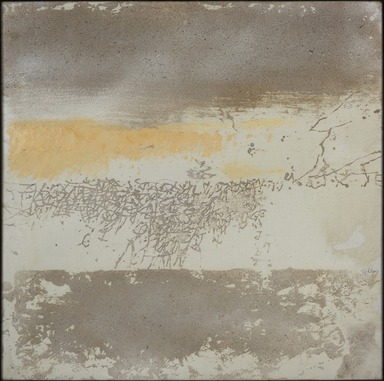 Gyorgy Kepes (American, 1906-2001). <em>White Whisper</em>, 1962. Oil and sand on canvas, 48 1/2 x 48 1/2 in. (123.2 x 123.2 cm). Brooklyn Museum, Gift of the family of Henry and Doris Dreyfuss, 73.5. © artist or artist's estate (Photo: Brooklyn Museum, 73.5_PS11.jpg)