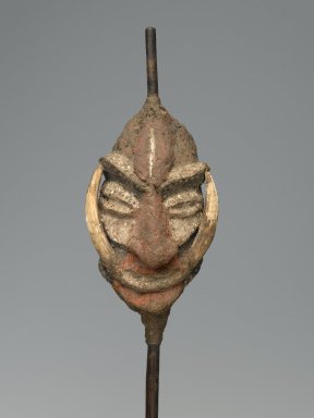 Malakula. <em>Figure (Nambuas)</em>, late 19th or early 20th century. Wood, tree fern, vegetal-fiber paste, boar tusks, pigment, 22 x 5 x 4 in. (55.9 x 12.7 x 10.2 cm). Brooklyn Museum, Gift of Marcia and John Friede, 74.121.10. Creative Commons-BY (Photo: Brooklyn Museum, 74.121.10_front_PS6.jpg)