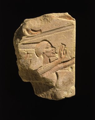 Egyptian. <em>Detail from a Row of Foreigners</em>, ca. 1353-1336 B.C.E. Sandstone, 9 3/16 x 7 3/16 x 2 7/16 in. (23.3 x 18.2 x 6.2 cm). Brooklyn Museum, Gift of Edith and Milton Lowenthal, 74.154. Creative Commons-BY (Photo: Brooklyn Museum, 74.154_SL1.jpg)