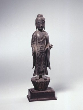  <em>Standing Yakusa</em>, 8th century. Bronze, 7 1/16 x 2 in. (18 x 5.1 cm). Brooklyn Museum, Frank L. Babbott Fund, 74.165. Creative Commons-BY (Photo: Brooklyn Museum, 74.165_SL1.jpg)