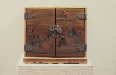  <em>Portable Chest</em>, 18th century. Lacquered wood, 6 1/4 x 6 3/4 x 4 3/4 in. (15.9 x 17.1 x 12.1 cm). Brooklyn Museum, Gift of Mrs. Louis Nathanson, 74.219. Creative Commons-BY (Photo: Brooklyn Museum, 74.219.jpg)