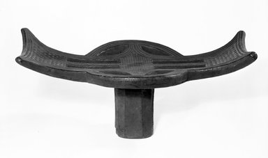 Western Mbole. <em>Stool</em>, late 19th or early 20th century. Wood, applied materials, 5 3/4 x 15 3/4 x 7 1/2 in. (14.6 x 40.0 x 19.1 cm). Brooklyn Museum, Gift of John Hewitt, 74.33.3. Creative Commons-BY (Photo: Brooklyn Museum, 74.33.3_bw.jpg)