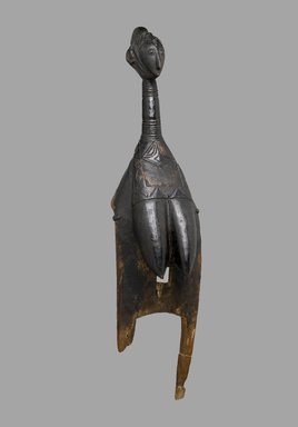 Possibly Baga. <em>Headdress (Zigiren-Wɔndɛ)</em>, late 19th-early 20th century. Wood, upholstery stud, 33 x 7 3/4 x 9 in. (83.8 x 19.7 x 22.9 cm). Brooklyn Museum, Gift of Marcia and John Friede, 74.66.5. Creative Commons-BY (Photo: Brooklyn Museum, 74.66.5_PS1.jpg)