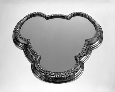 Elkington and Company (ca. 1835-1963). <em>Plateau, Mirror Top</em>, ca. 1866. Wood, silver, gilt, 2 1/8 x 13 1/2 in. (5.4 x 34.3 cm). Brooklyn Museum, Gift of Mrs. D. Chester Noyes, 75.110.3. Creative Commons-BY (Photo: Brooklyn Museum, 75.110.3_bw.jpg)