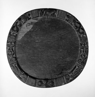Yorùbá. <em>Divination Tray (Opon Ifa)</em>, early 20th century. Wood, pigment, 17 1/2  x  1 3/8 in. Brooklyn Museum, Gift of Dr. Ernst Anspach, 75.147.1. Creative Commons-BY (Photo: Brooklyn Museum, 75.147.1_bw.jpg)