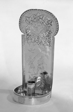  <em>Wall Sconce</em>, 1665-1666. Silver gilt, 12 1/2 x 6 1/8 x 4 5/8 in. (31.8 x 15.6 x 11.7 cm). Brooklyn Museum, Gift of Donald S. Morrison, 75.162.3. Creative Commons-BY (Photo: Brooklyn Museum, 75.162.3_bw.jpg)
