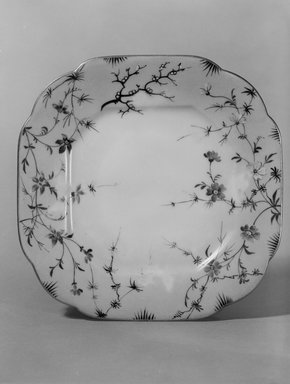 Union Porcelain Works (1863–ca. 1922). <em>Plate (One From a Set of Five)</em>, 1879–1891. Porcelain, 7/8 x 7 1/4 x 7 1/4 in. (2.2 x 18.4 x 18.4 cm). Brooklyn Museum, H. Randolph Lever Fund, 75.165.1. Creative Commons-BY (Photo: Brooklyn Museum, 75.165.1_bw.jpg)