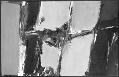 Budd Hopkins (American, 1931-2011). <em>Leipzig</em>, 1961. Oil on canvas, frame: 34 x 51 in. (86.4 x 129.5 cm). Brooklyn Museum, Gift of Paul F. Walter, 75.208. © artist or artist's estate (Photo: Brooklyn Museum, 75.208_bw.jpg)