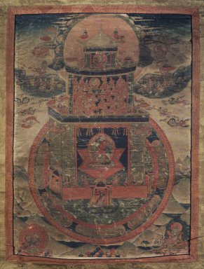  <em>Vajrayogini</em>, early 19th century. Color and gold on cotton, image: 17 1/2 x 12 1/2 in. (44.5 x 31.8 cm). Brooklyn Museum, Gift of Dr. and Mrs. Lewis M. Fraad
, 75.57. Creative Commons-BY (Photo: Image courtesy of the Shelley and Donald Rubin Foundation, George Roos,er, 75.57.jpg)