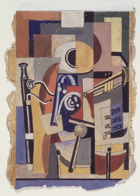 American. <em>Study for a Mural with Musical Theme</em>, ca. 1936. Watercolor/gouache on paper Brooklyn Museum, Anonymous gift, 75.70.5 (Photo: Brooklyn Museum, 75.70.5_transp6201.jpg)