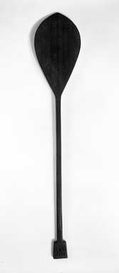 Austral Islander. <em>Ceremonial Paddle</em>, late 19th-early 20th century. Wood, 45 1/4in. (114.9cm). Brooklyn Museum, Purchased with funds given by The Evelyn A. Jaffe Hall Charitable Trust, 76.1.17. Creative Commons-BY (Photo: Brooklyn Museum, 76.1.17_bw.jpg)