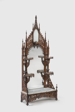  <em>Etagere</em>, ca. 1845–1855. Rosewood veneer, wood, paint, tin-mercury amalgam mirrored glass, marble, steel hardware


, 81 × 33 5/16 × 13 1/2 in. (205.7 × 84.6 × 34.3 cm). Brooklyn Museum, H. Randolph Lever Fund, 76.101. Creative Commons-BY (Photo: Gavin Ashworth, 76.101_GavinAshworth.jpg)