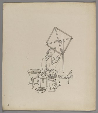  <em>Album of Separate Leaves: "Silk Cultivation and Production,"</em> 19th century. Ink on paper, 11 3/8 x 10 in. (28.9 x 25.4 cm). Brooklyn Museum, Gift of Jerome Burns, 76.110a-h (Photo: Brooklyn Museum, 76.110e_recto_IMLS_PS4.jpg)