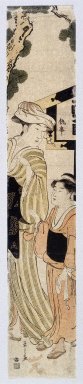 Hosoda Eishi (1756–1829). <em>Shitsuji</em>, 1740–1840. Woodblock print, 25 1/2 x 4 13/16 in. (64.8 x 12.2 cm). Brooklyn Museum, Anonymous gift, 76.151.40 (Photo: Brooklyn Museum, 76.151.40_print_IMLS_SL2.jpg)