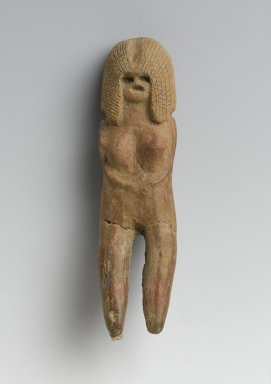 Valdivia. <em>Female Figurine</em>, 2600–1500 B.C.E. Ceramic, 3 1/2 x 15/16 x 3/4 in. (8.9 x 2.4 x 1.9 cm). Brooklyn Museum, Gift of Egizia Modiano, 76.166.42. Creative Commons-BY (Photo: Brooklyn Museum, 76.166.42_PS2.jpg)