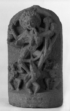  <em>Dancing Camunda</em>, ca. 10th-11th century. Basalt, H: 17 1/2 x 9 1/2 x 6 in., 52 lb. (44.5 x 24.1 x 15.2 cm, 23.59kg). Brooklyn Museum, Gift of Martha M. Green, 76.179.6. Creative Commons-BY (Photo: Brooklyn Museum, 76.179.6_bw.jpg)