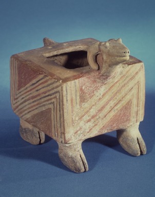 Casas Grandes. <em>Effigy Vessel</em>. Ceramic, pigment, 5 1/2 × 4 1/4 × 6 1/2 in. (14 × 10.8 × 16.5 cm). Brooklyn Museum, Purchased with funds given by Mr. and Mrs. John Hauberg, 76.18. Creative Commons-BY (Photo: Brooklyn Museum, 76.18.jpg)