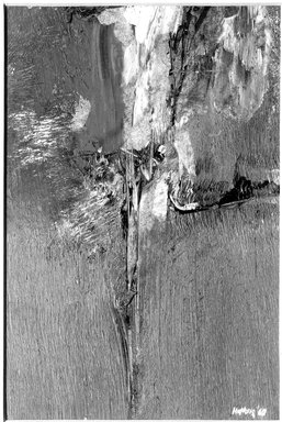 Budd Hopkins (American, 1931-2011). <em>Untitled</em>, 1960. Oil on Bristol board, 14 1/2 x 11 1/2 in. (36.8 x 29.2 cm). Brooklyn Museum, Gift of Paul F. Walter, 76.196.3. © artist or artist's estate (Photo: Brooklyn Museum, 76.196.3_bw.jpg)