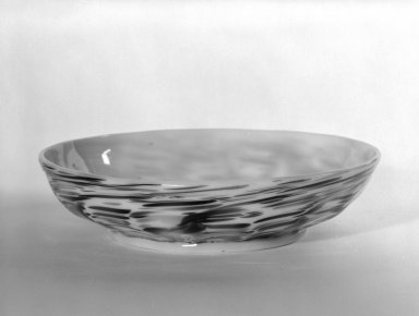  <em>Saucer</em>, 18th century (possibly). Glass, 5 5/8 in. (14.3 cm). Brooklyn Museum, The C. Helme and Alice B. Strater Collection, Gift of C. Helme Strater, Jr., John B. Strater, and Margaret S. Robinson, 76.34.9. Creative Commons-BY (Photo: Brooklyn Museum, 76.34.9_bw.jpg)