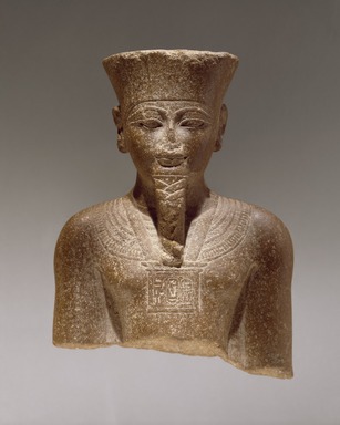  <em>Amun-Re or King Amunhotep III</em>, ca. 1390-1352 B.C.E. Quartzite, 7 11/16 x 5 5/8 x 3 15/16 in. (19.5 x 14.3 x 10 cm). Brooklyn Museum, Charles Edwin Wilbour Fund, 76.39. Creative Commons-BY (Photo: Brooklyn Museum, 76.39_edited_SL3.jpg)