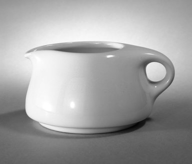 Russel Wright (American, 1904-1976). <em>Cream Pitcher</em>, ca. 1945. Vitreous china, 2 1/2 in. (6.4 cm). Brooklyn Museum, Gift of Russel Wright, 76.99.12. Creative Commons-BY (Photo: Brooklyn Museum, 76.99.12_bw.jpg)