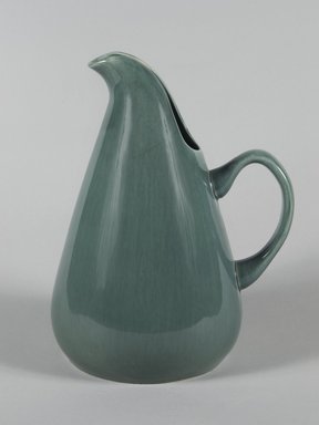 Russel Wright (American, 1904-1976). <em>Pitcher, American Modern Sea Foam Pattern</em>, Designed 1937; Manufactured ca. 1938. Glazed earthernware, 10 1/2 x 5 1/2 in. (26.7 x 14 cm). Brooklyn Museum, Gift of Russel Wright, 76.99.23. Creative Commons-BY (Photo: Brooklyn Museum, 76.99.23_PS5.jpg)