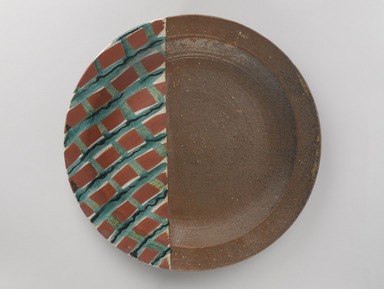 Kitaoji Rosanjin (Japanese, 1883–1959). <em>Plate</em>, ca. 1950. Stoneware with overglaze enamel, 15/16 x 8 1/2 in. (2.4 x 21.6 cm). Brooklyn Museum, Gift of Dr. Hugo Munsterberg, 77.136. Creative Commons-BY (Photo: Brooklyn Museum, 77.136_PS9.jpg)