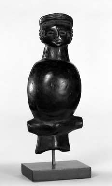 Chokwe. <em>Whistle (Kasengosengo)</em>, second half 19th century. Wood, 5 x 2 x 1 3/4 in. (12.5 x 5.2 x 4.3 cm). Brooklyn Museum, Gift of Mr. and Mrs. William W. Brill, 77.79.1. Creative Commons-BY (Photo: Brooklyn Museum, 77.79.1_front_bw.jpg)