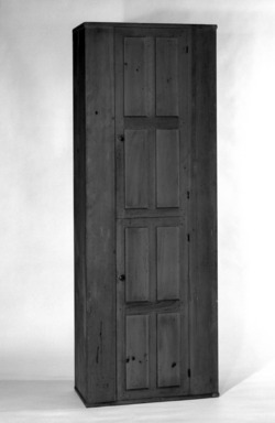 Shaker Community. <em>Cupboard</em>, 1830-1870. Stained pine, 83 1/2 x 30 x 15 3/4 in. (212.1 x 76.2 x 40 cm). Brooklyn Museum, Gift of Mrs. Oscar Bernstien, 77.84.1. Creative Commons-BY (Photo: Brooklyn Museum, 77.84.1_bw_IMLS.jpg)