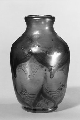 Louis Comfort Tiffany (American, 1848-1933). <em>Vase</em>, ca.1913. Blown Favrile glass, 4 1/2 in. (11.4 cm). Brooklyn Museum, Bequest of Carl Otto von Kienbusch, 77.86.1. Creative Commons-BY (Photo: Brooklyn Museum, 77.86.1_bw.jpg)