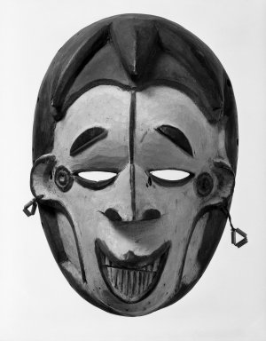 Igbo (southern). <em>Maiden Spirit Mask</em>, early 20th century. Wood, pigment, beads, 9 x 6 1/4 x 3in. (22.9 x 15.9 x 7.6cm). Brooklyn Museum, Gift of Mr. and Mrs. Paul B. Taylor, 78.118.6. Creative Commons-BY (Photo: Brooklyn Museum, 78.118.6_bw.jpg)