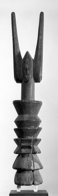 Igbo. <em>Figure (Ikenga)</em>, early 20th century. Wood, 24 1/4 x 4 3/4 x 4 3/4 in. (62.2 x 12.2 x 12.2 cm). Brooklyn Museum, Gift of Dr. and Mrs. Abbott A. Lippman, 78.178.2. Creative Commons-BY (Photo: Brooklyn Museum, 78.178.2_bw.jpg)