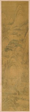 <em>1 of 4-Panel Screen: Scenes of Four Seasons</em>, 19th century. Ink and light color on paper, Image: 58 1/4 x 14 15/16 in. (148 x 38 cm). Brooklyn Museum, Gift of Francis H. Scola, 78.205.3 (Photo: Brooklyn Museum, 78.205.3_SL1.jpg)