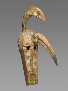 Bobo. <em>Kuma Mask</em>, late 19th-early 20th century. Wood, pigment, iron, 33 3/4 x 10 1/2 x 27 3/4 in. (85.7 x 26.7 x 70.5 cm). Brooklyn Museum, Gift of Rosemary and George Lois, 78.240. Creative Commons-BY (Photo: Brooklyn Museum, 78.240_PS2.jpg)