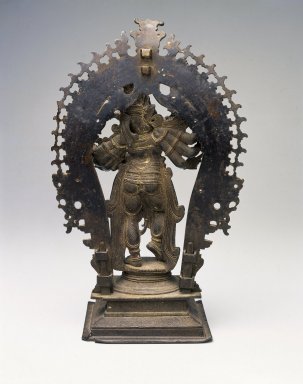  <em>Varaha Rescuing Bhu Devi</em>, ca. 14th-15th century. Bronze, 12 3/4 x 7 3/4 x 5 1/8 in. (32.4 x 19.7 x 13 cm). Brooklyn Museum, Gift of Paul E. Manheim, 78.259.1. Creative Commons-BY (Photo: Brooklyn Museum, 78.259.1_back_SL1.jpg)