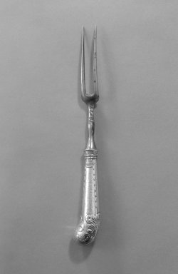 Attributed to Daniel Bloom Coen. <em>Fork</em>, ca. 1800. Silver and steel, 6 1/2 in. (16.5 cm). Brooklyn Museum, Gift of Mr. and Mrs. Joseph Hennage, 78.77.2. Creative Commons-BY (Photo: Brooklyn Museum, 78.77.2_bw.jpg)