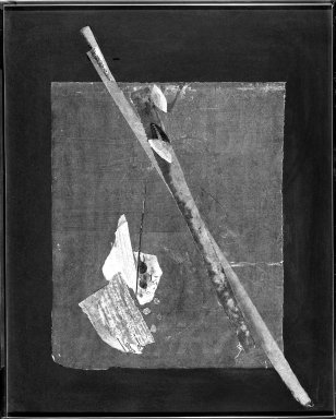 Uchima Toshiko (Japanese, 1918 – 2000). <em>In Matsue</em>, 1977. Paper, Cloth, Bamboo Sheath, Leaf, Butterfly Wing, Bits of Lead, Image: 24 7/8 x 19 7/8 in. (63.2 x 50.5 cm). Brooklyn Museum, Designated Purchase Fund, 78.8. © artist or artist's estate (Photo: Brooklyn Museum, 78.8_bw_IMLS.jpg)