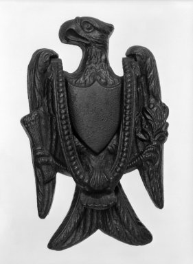 American. <em>Door Knocker</em>, ca. 1850. Cast iron, 8 1/4 x 4 3/4 in. (21 x 12.1 cm). Brooklyn Museum, Gift of Mrs. James Cole, 79.10.5. Creative Commons-BY (Photo: Brooklyn Museum, 79.10.5_bw.jpg)