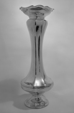 Karl Johan Forsberg (American and Swedish, born 1874). <em>Vase with Box and Felt</em>, ca. 1909. Hand - wrought silver, wood, Height: 18 3/16 in. (46.2 cm). Brooklyn Museum, Gift of Ivar and Eric Forsberg, 79.122. Creative Commons-BY (Photo: Brooklyn Museum, 79.122_bw.jpg)