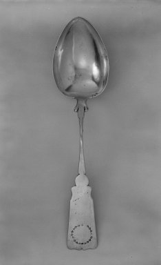  <em>Spoon</em>, 19th century. Silver, Other: 14 1/8 in. (35.9 cm). Brooklyn Museum, Gift of Mrs. Harold J. Roig in memory of Harold J. Roig, 79.123.7. Creative Commons-BY (Photo: Brooklyn Museum, 79.123.7_bw.jpg)