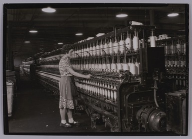 Lewis Wickes Hine (American, 1874-1940). <em>[Untitled] (Woman at Thread Bobbin)</em>, 1936-1937. Gelatin silver print, 4 3/4 x 7 1/4 in.  (12.1 x 18.4 cm). Brooklyn Museum, Gift of the National Archives, 79.143.127 (Photo: Brooklyn Museum, 79.143.127_PS20.jpg)