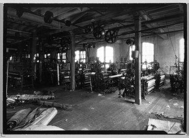 Lewis Wickes Hine (American, 1874-1940). <em>[Untitled] (Interior of Factory)</em>, 1936-1937. Gelatin silver photograph, 4 3/4 x 7 1/4 in.  (12.1 x 18.4 cm). Brooklyn Museum, Gift of the National Archives, 79.143.166 (Photo: Brooklyn Museum, 79.143.166_bw.jpg)