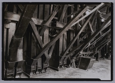 Lewis Wickes Hine (American, 1874-1940). <em>[Untitled] (Mill Interior - Belts)</em>, 1936-1937. Gelatin silver print, 5 x 7 in.  (12.7 x 17.8 cm). Brooklyn Museum, Gift of The National Archives, 79.143.168 (Photo: Brooklyn Museum, 79.143.168_PS20.jpg)