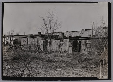 Lewis Wickes Hine (American, 1874-1940). <em>[Untitled] (Shanties and Leafless Trees)</em>, 1936-1937. Gelatin silver print, 4 3/4 x 7 1/4 in.  (12.1 x 18.4 cm). Brooklyn Museum, Gift of the National Archives, 79.143.56 (Photo: Brooklyn Museum, 79.143.56_PS20.jpg)