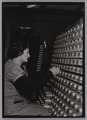 Lewis Wickes Hine (American, 1874-1940). <em>[Untitled] (Women Preparing Thread)</em>, 1936-1937. Gelatin silver print, 7 1/4 x 4 3/4 in. (18.4 x 12.1 cm). Brooklyn Museum, Gift of the National Archives, 79.143.77 (Photo: Brooklyn Museum, 79.143.77_PS20.jpg)