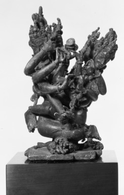  <em>Shiva - Sakti</em>, 14th century or earlier. Bronze, 3 3/4 × 3 1/2 × 3 1/4 in. (9.5 × 8.9 × 8.3 cm). Brooklyn Museum, Anonymous gift, 79.189.3. Creative Commons-BY (Photo: Brooklyn Museum, 79.189.3_front_bw.jpg)
