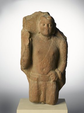  <em>Standing Buddha</em>, 2nd century C.E. Sandstone, 13 1/4 x 6 3/4 in. (33.7 x 17.1 cm). Brooklyn Museum, Gift of Dr. Bertram H. Schaffner, 79.281. Creative Commons-BY (Photo: Brooklyn Museum, 79.281_front_PS4.jpg)