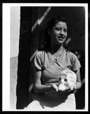 Manuel Álvarez Bravo (Mexican, 1902-2002). <em>Dia de Todos Muertos</em>, 1933. Gelatin silver print, image: 9 7/16 x 6 15/16 in. (24 x 17.7 cm). Brooklyn Museum, Gift of William Berley, 79.294.8. © artist or artist's estate (Photo: Brooklyn Museum, 79.294.8_bw.jpg)